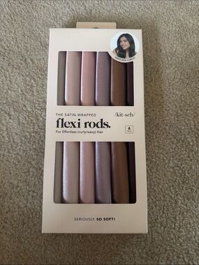 Kitsch Satin-Wrapped Flexi Rods Set - Pink & Brown